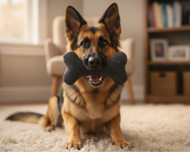 Jouet gris Os Texturé pour Chien – Le Compagnon de Jeu "Oscar"
