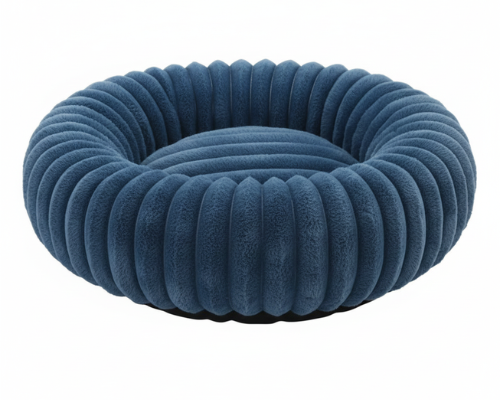 Panier Bleu Rond en Velours Côtelé – Le Cocon de Douceur "Félix"