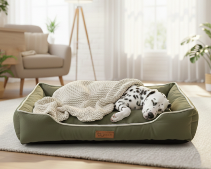 Panier vert pour Chien Imperméable & Robuste – Le Couchage Tout-Terrain "Barnabé"