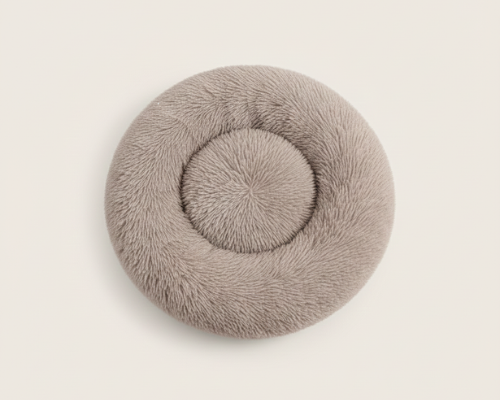 Panier Rond Café Apaisant en Peluche – Le Lit Douillet "Marius"