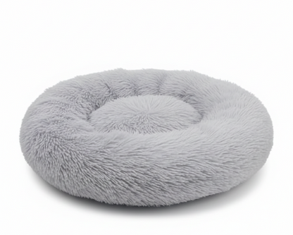 Panier Rond  Gris Apaisant en Peluche – Le Lit Douillet "Marius"