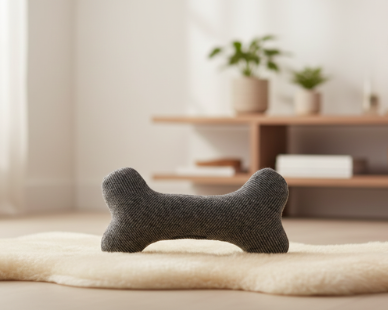 Jouet gris Os Texturé pour Chien – Le Compagnon de Jeu "Oscar"